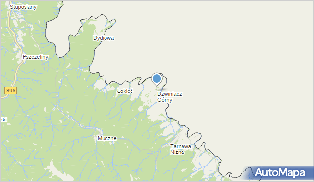 mapa Dźwiniacz Górny, Dźwiniacz Górny na mapie Targeo